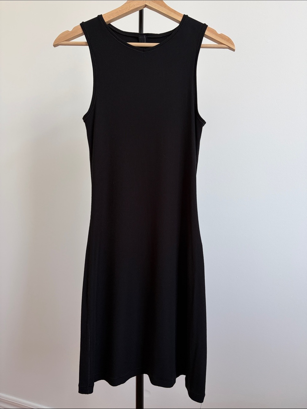 Skims Soft Lounge V-Neck Tank Mini Dress Onyx Black Small
